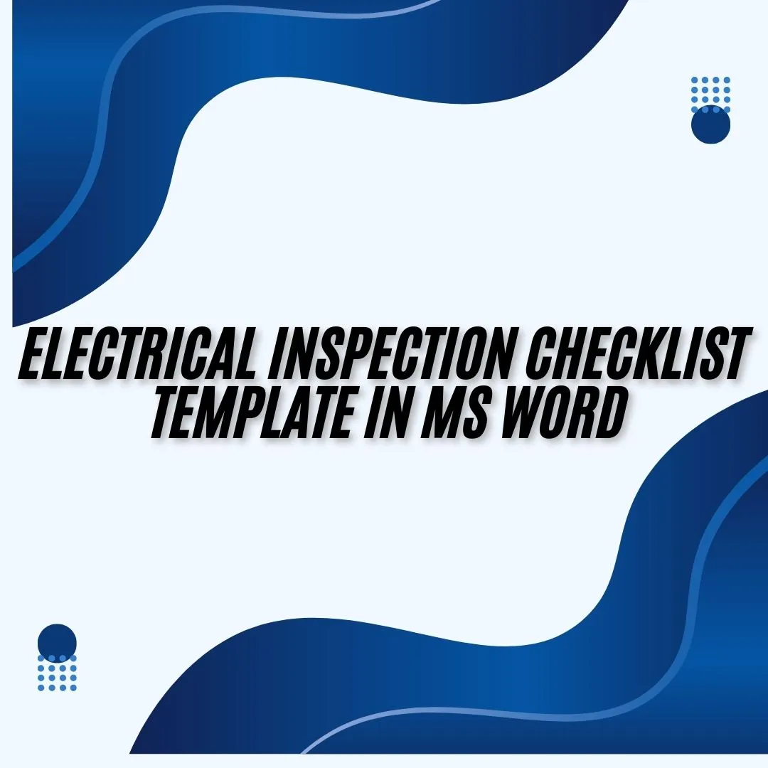 Electrical Inspection Checklist